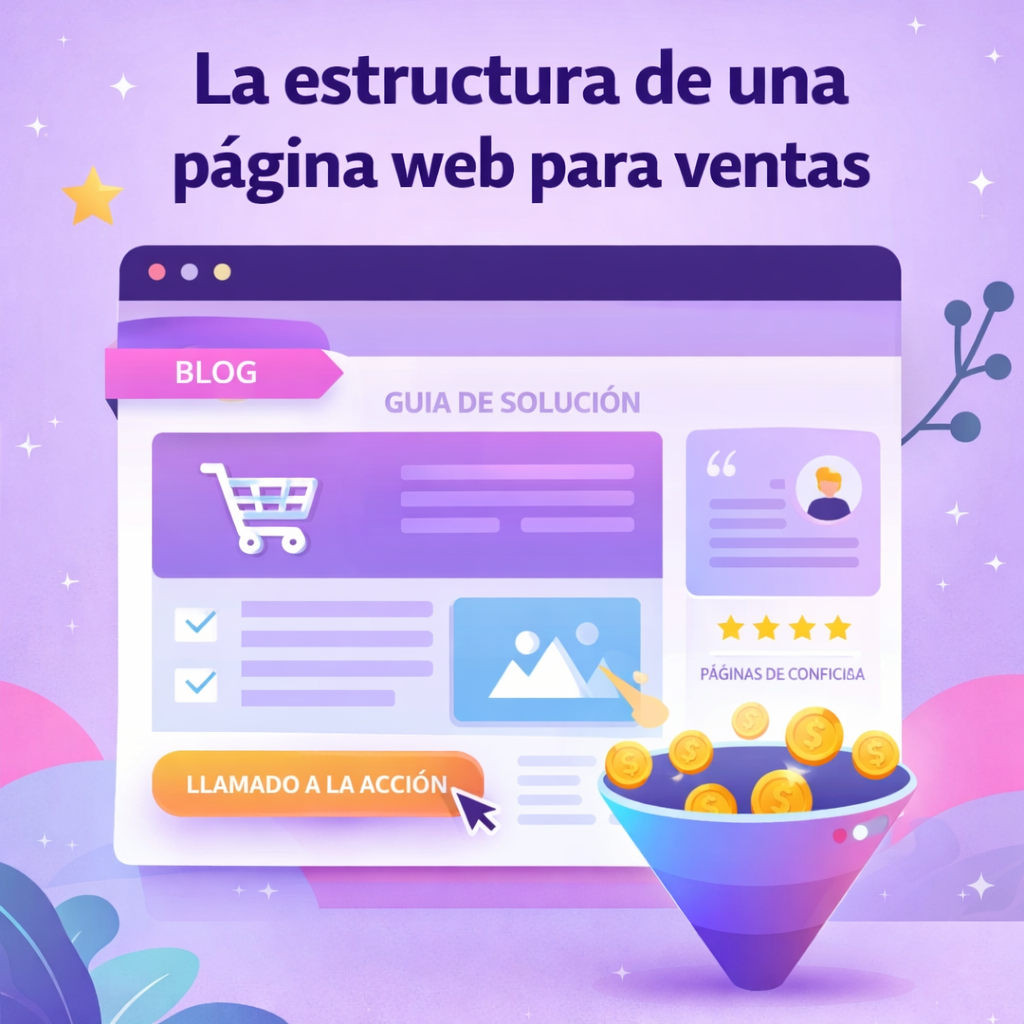 La estructura de una página web para ventas